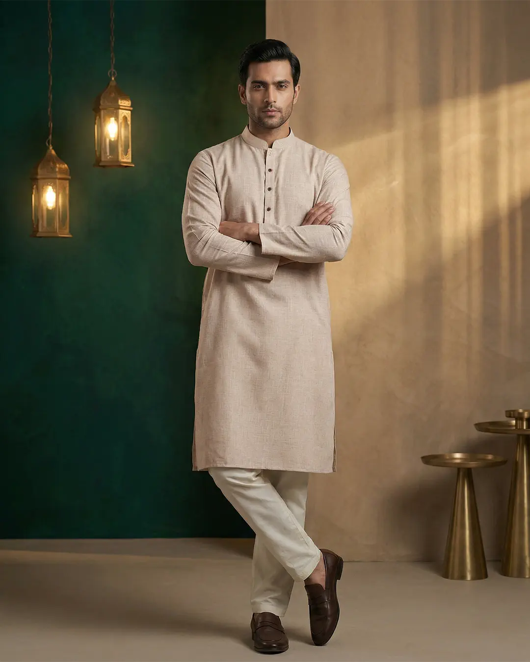 DEEN Ash Beige Semi Formal Panjabi - Image 2