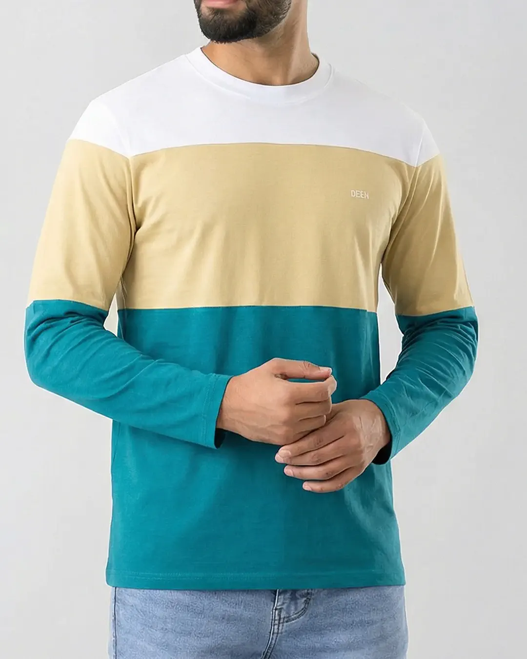 DEEN Full Sleeve Color-Block T-shirt - Image 2