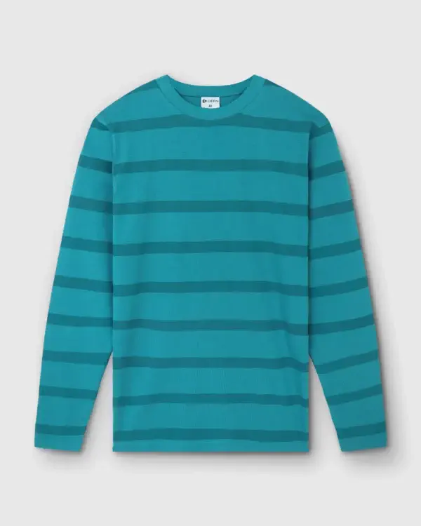 DEEN Full Sleeve Sea-Green Stripe T-shirt