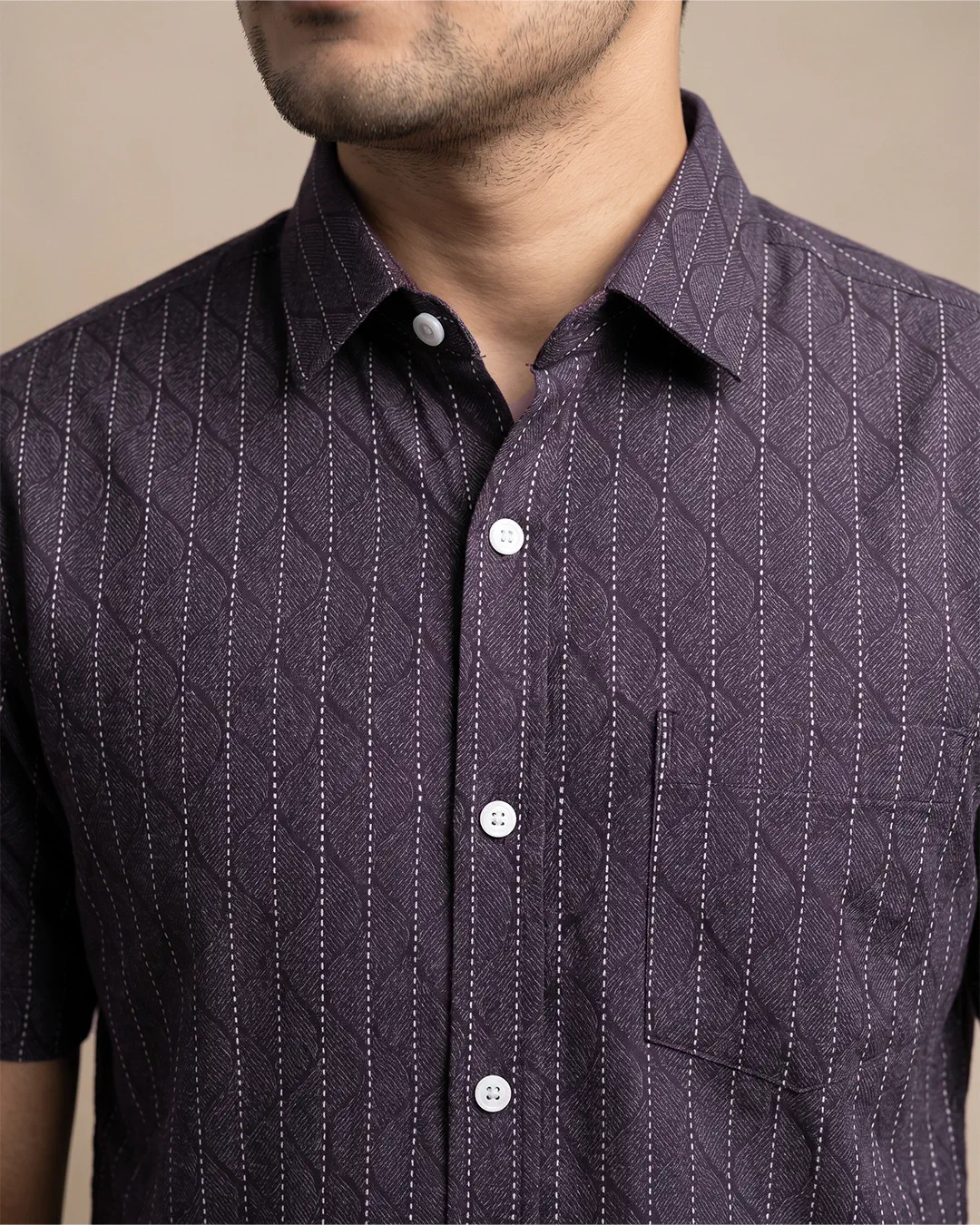 DEEN Grey Blush Casual Half Shirt - Image 3