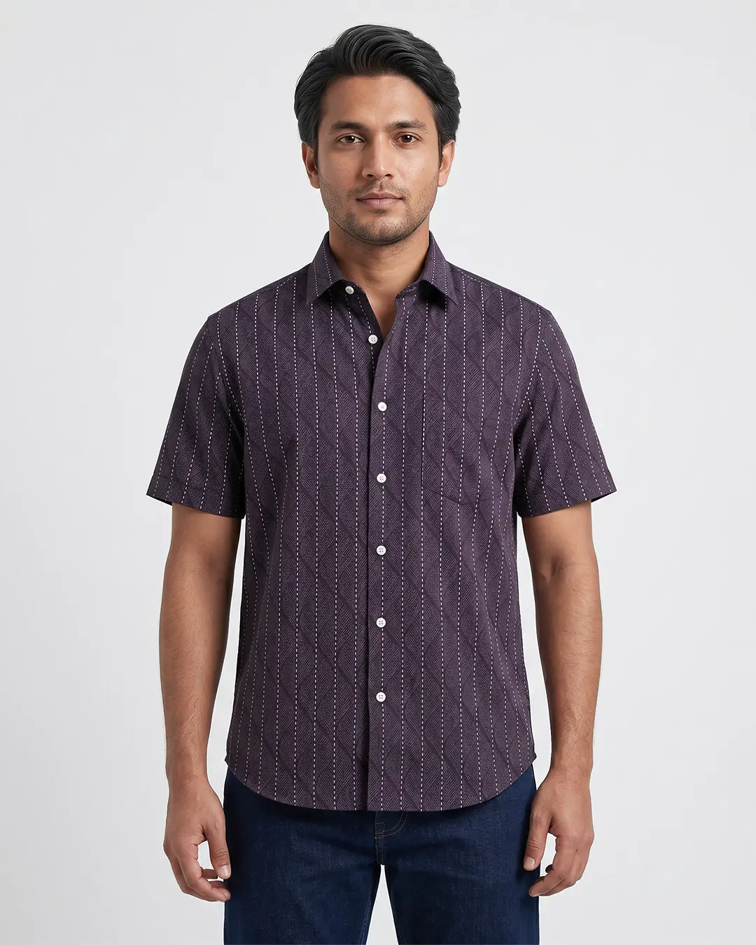 DEEN Grey Blush Casual Half Shirt - Image 2