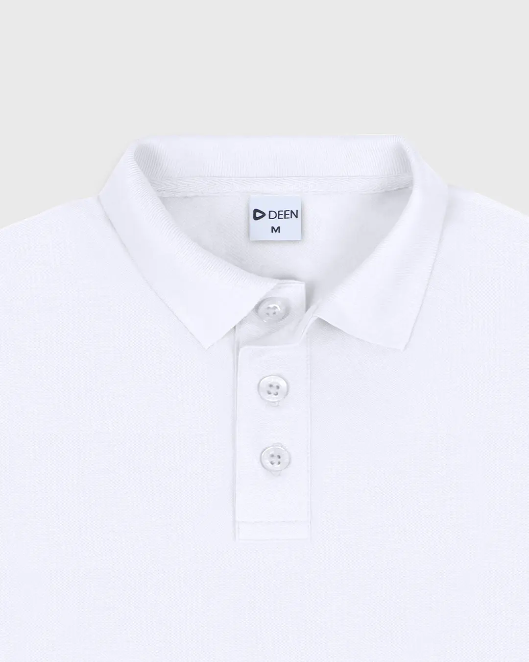 DEEN White Polo Shirt in Cotton Pique - Image 2