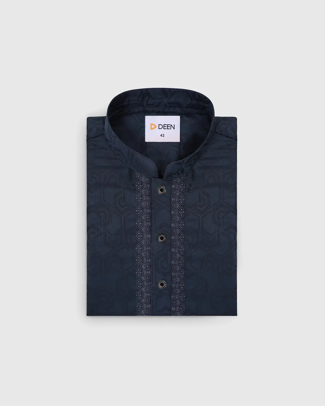 DEEN Metal Blue Embroidered Panjabi